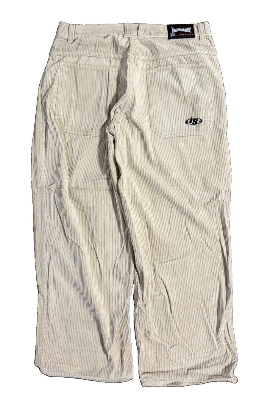Vintage Interstate Beige Corduroy Baggy Pants Size 36x30 Made In USA Skater 90s